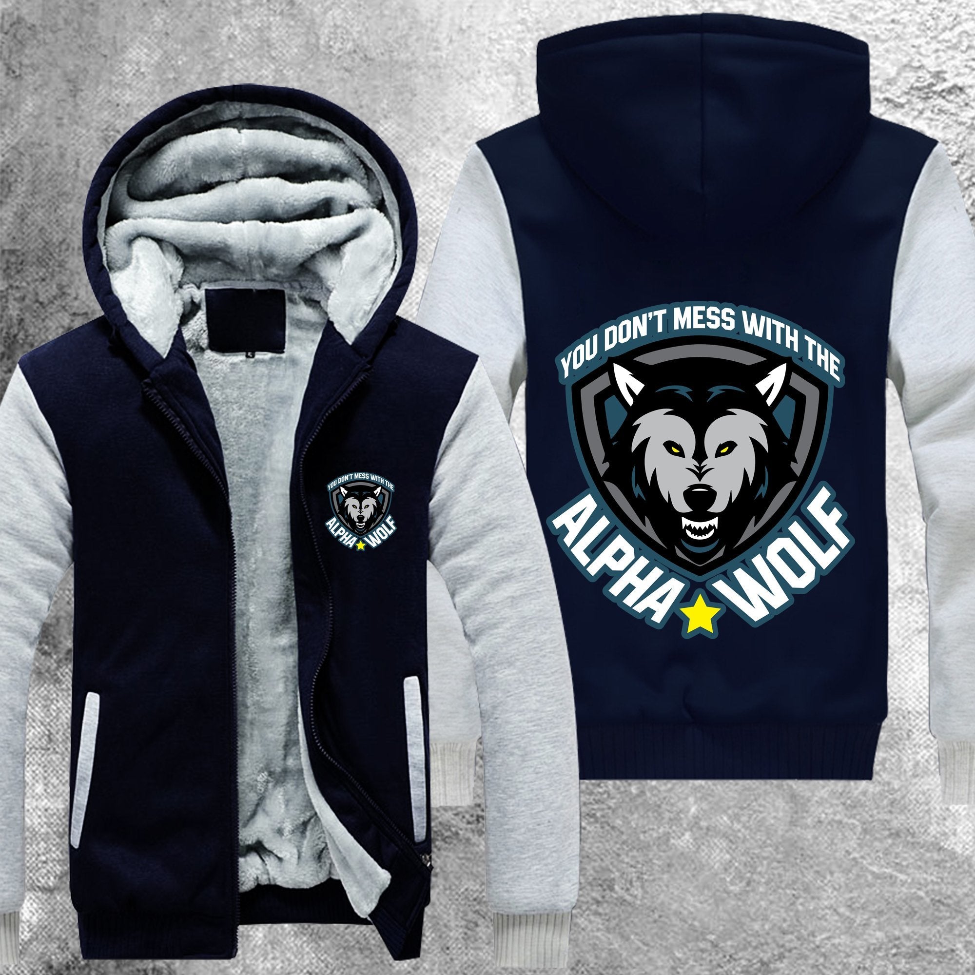 Alpha Wolf - V2 Fleece Jacket Blue / S