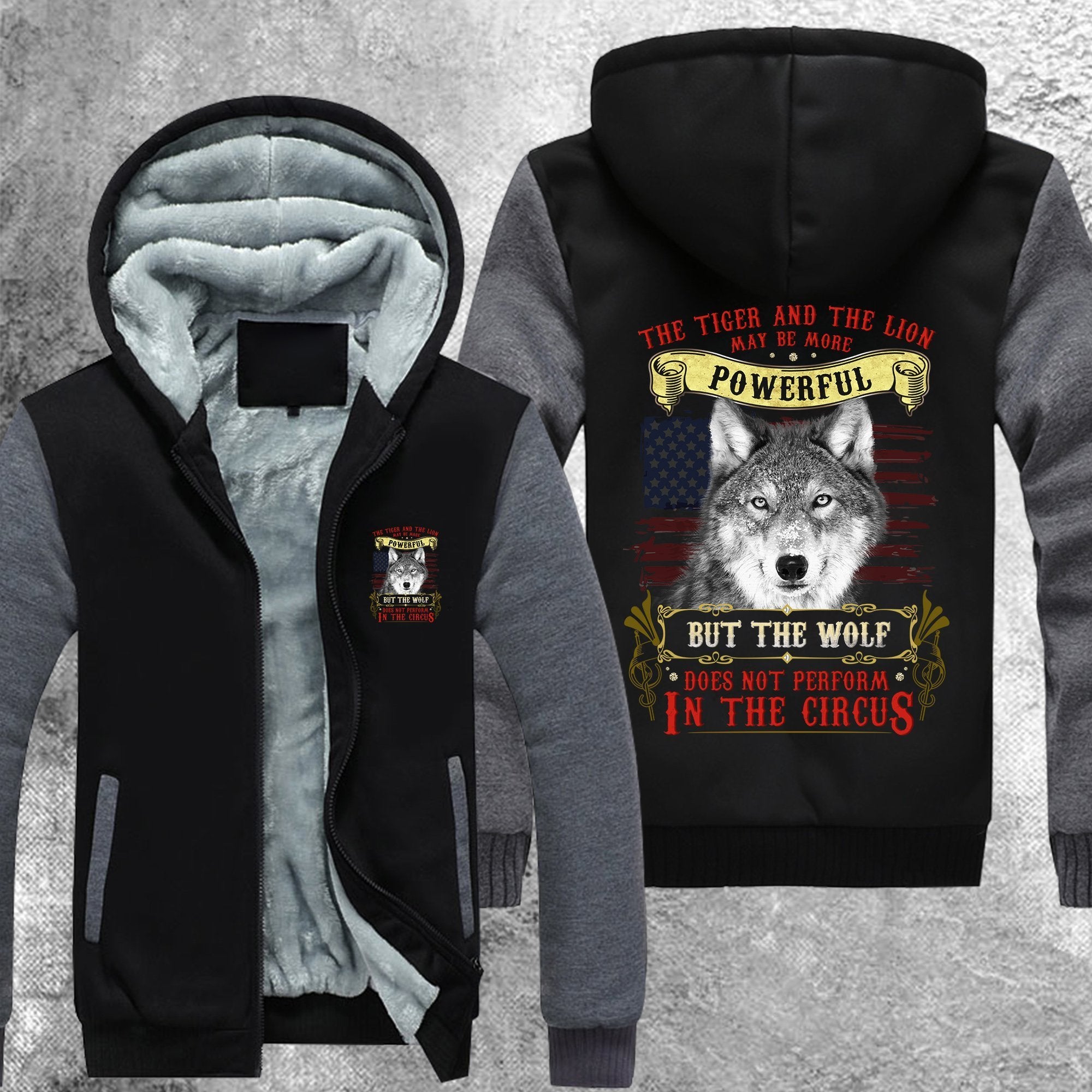 Wolf Does Not Perform In The Circus Fleece Jacket Grey / S