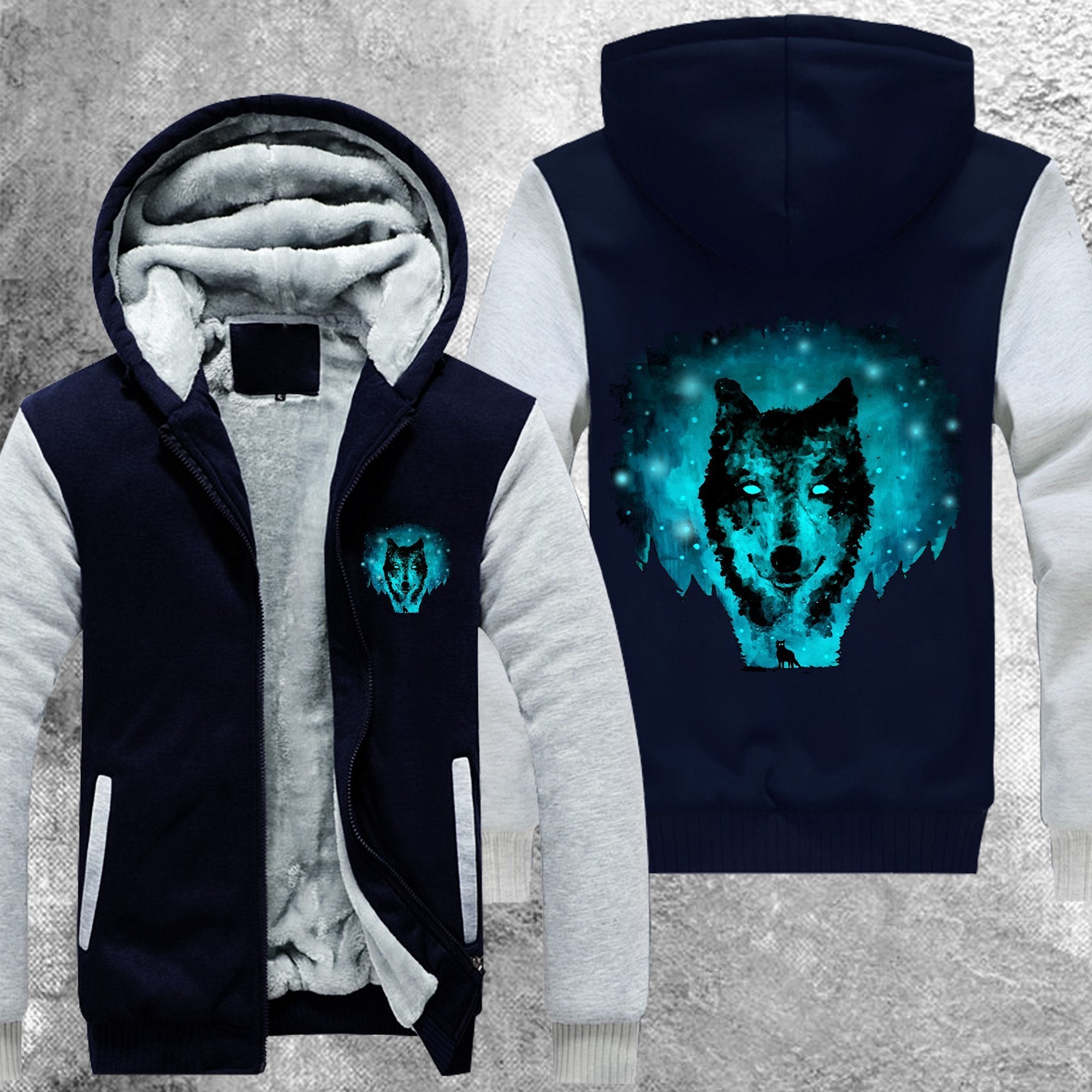 Spirit Wolf Fleece Jacket White / S
