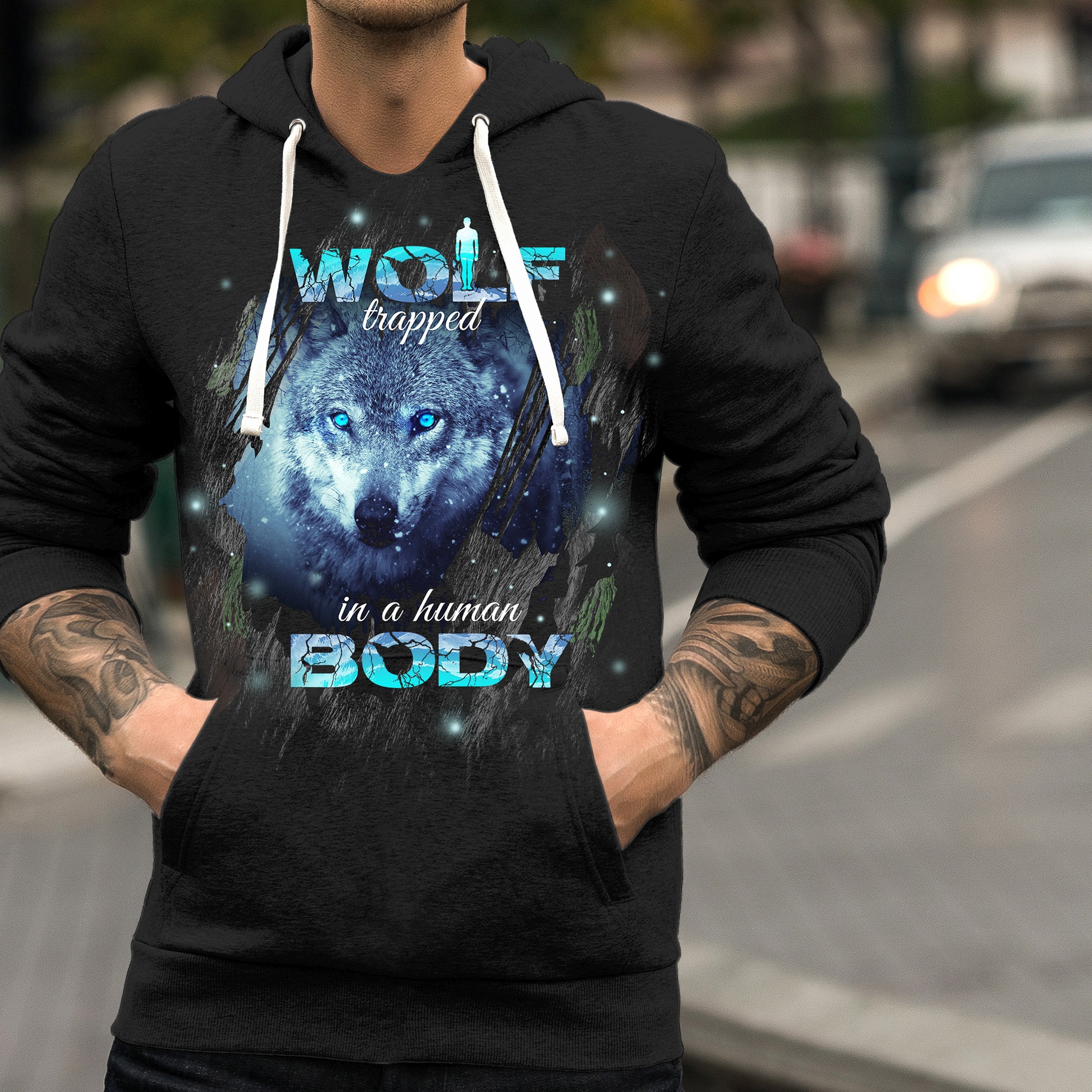 Wolf Trapped In A Human Body Unisex Pullover Hoodie