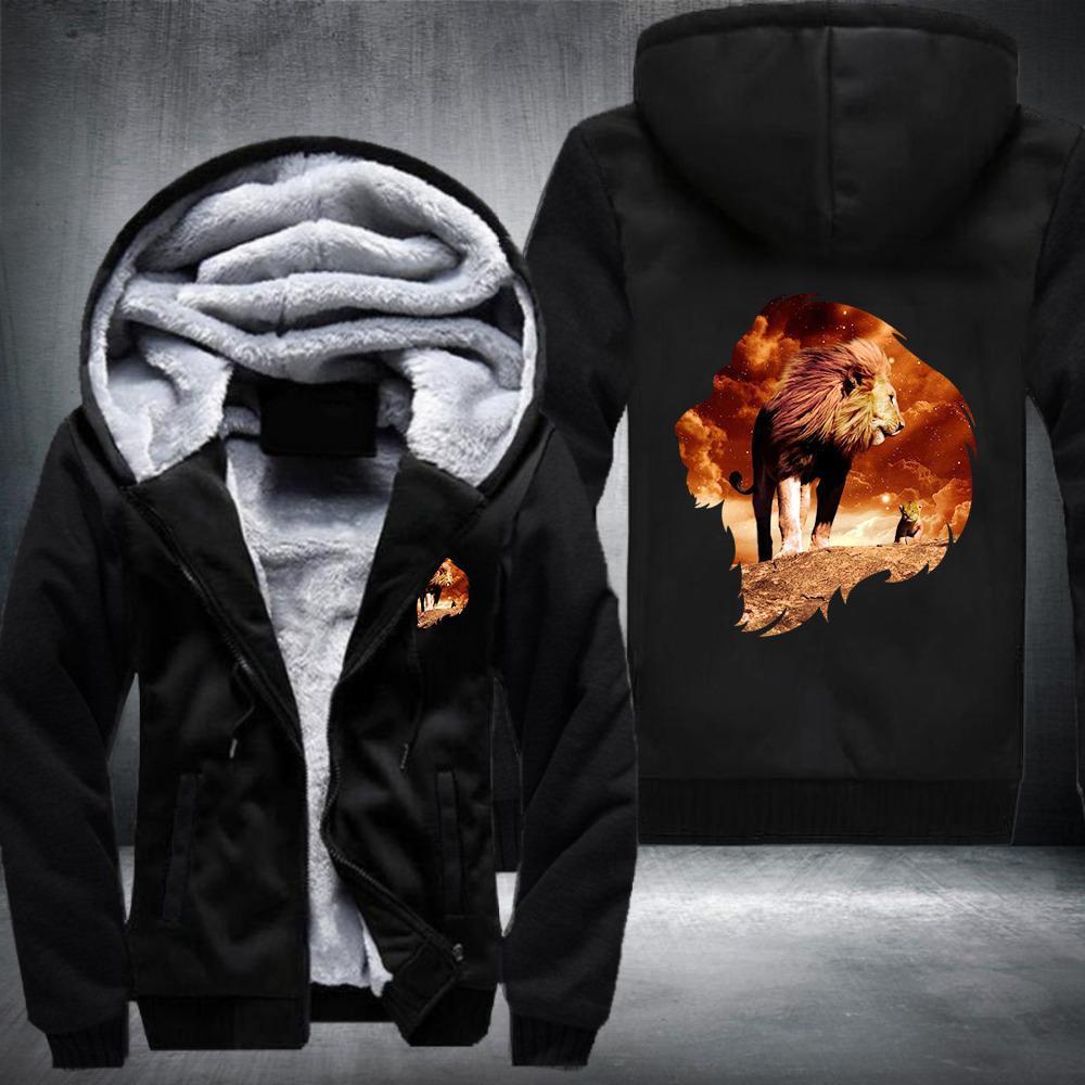 King Lion Fleece Jacket Black / S