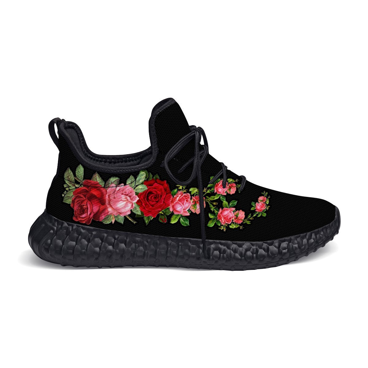Custom Yz_Boost 350 Red Roses Shoes