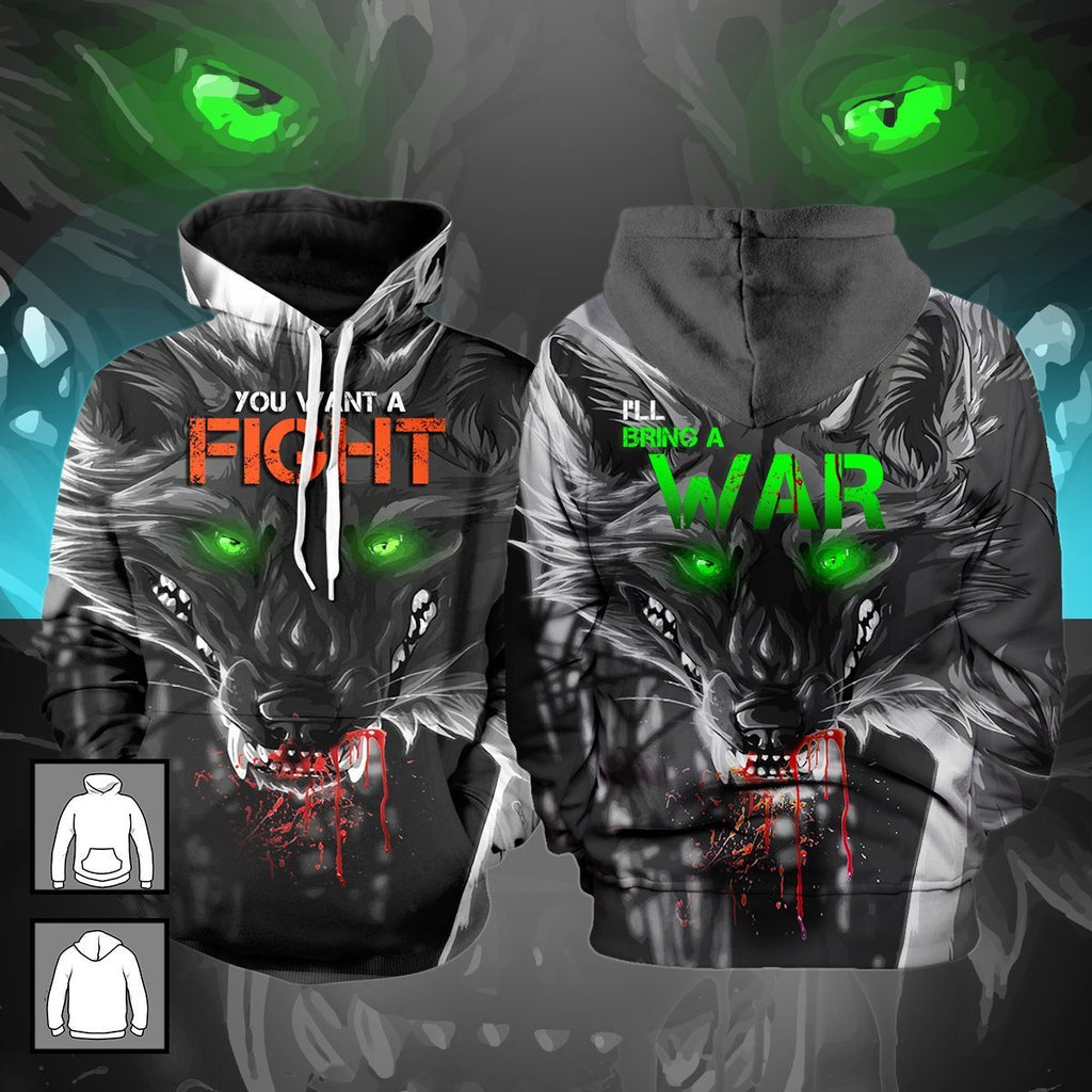 You Want A Fight Ill Bring War Unisex Pullover Hoodie M
