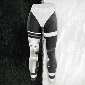 Yin Yang Cats Unisex Tights S Leggings