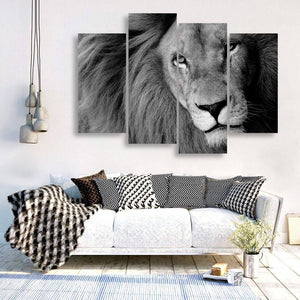 Big Lion 4 Piece Canvas Small / No Frame Wall