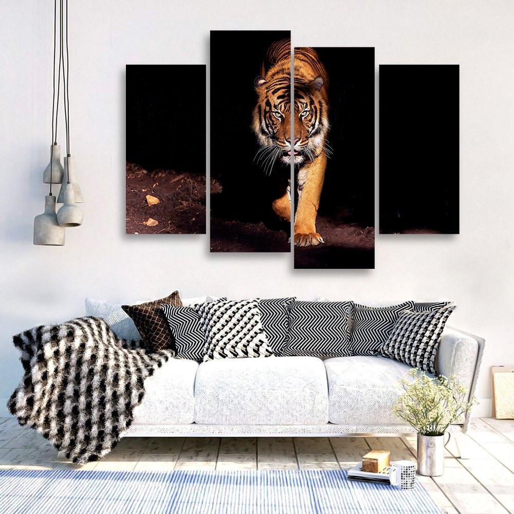 Eyes Of The Tiger 4 Piece Canvas Small / No Frame Wall